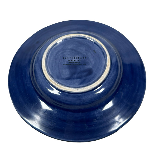 Pottery Barn Sausalito Salad Plates 10" Sapphire Blue Round Microwave Safe Lot 4 - Picture 3 of 6